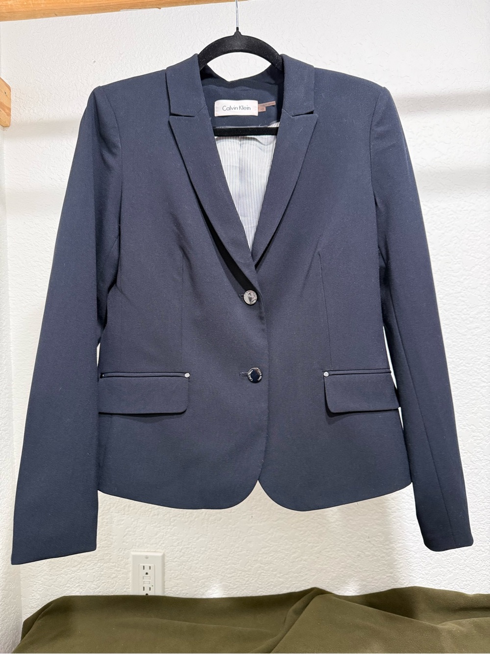 Calvin Klein Women's Dark Navy Single-Breasted Blazer